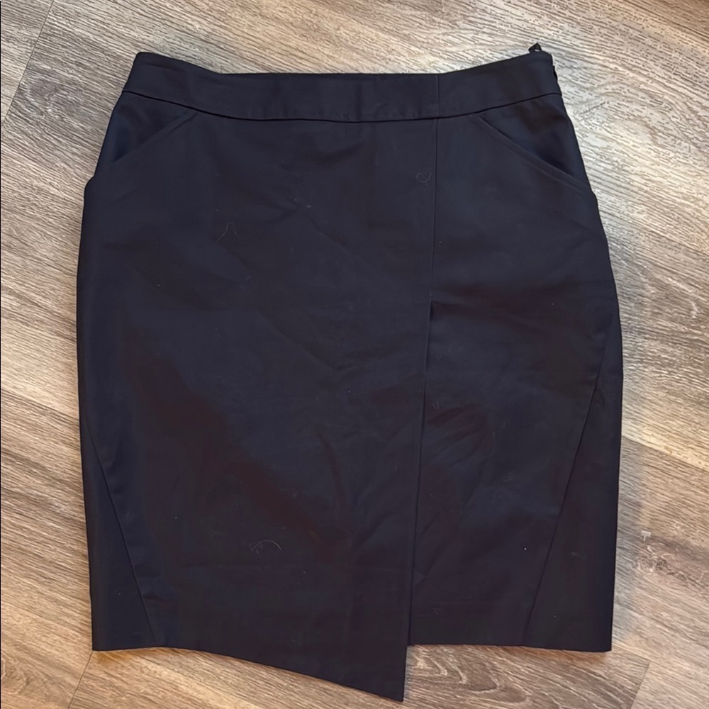 Brooks Brothers Asymmetrical Navy Pencil Skirt Blue Womens structured Skirt